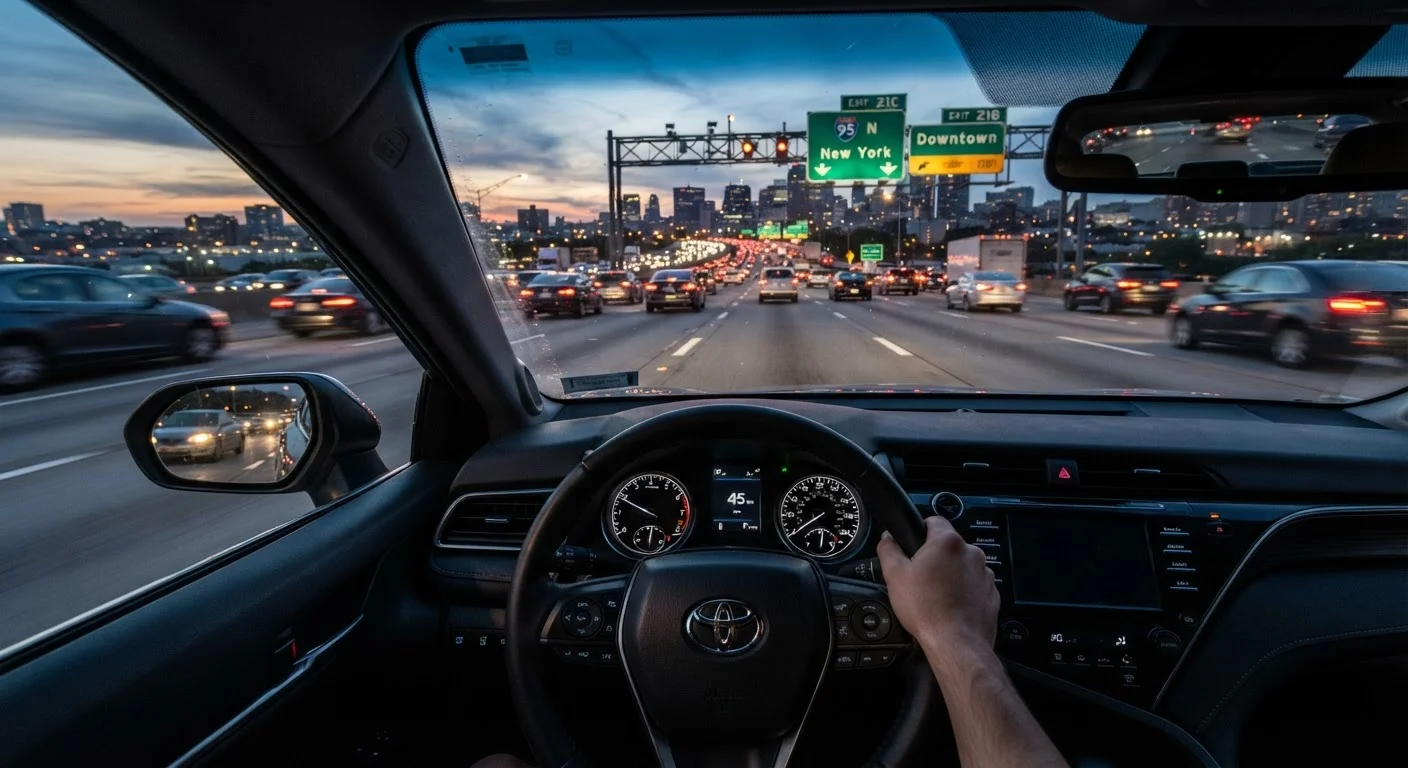 Driving for the First Time on a U.S. Freeway